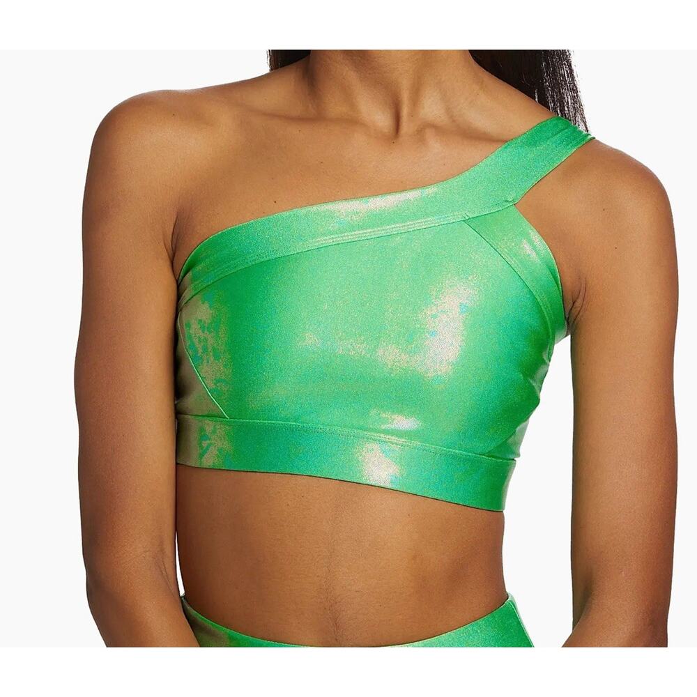 Heroine Sport Green One-Shoulder Sports Bra